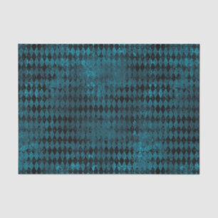 Papier Mousseline Motif vintage Blue & Black Harlequin