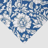 Papier Mousseline Motif vintage Blue Mallow (Détail)