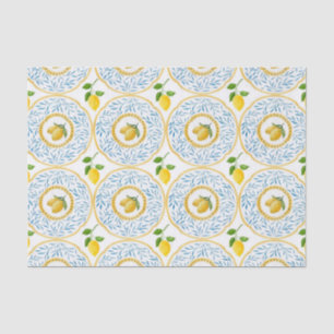 Papier Mousseline Motif Vintage Citron italien Découpage