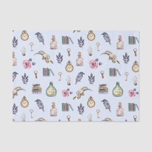 Papier Mousseline Motif vintage d'alchimie (Recto)