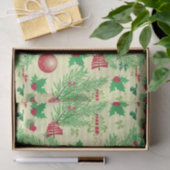 Papier Mousseline Motif vintage de Noël (Cadeau)