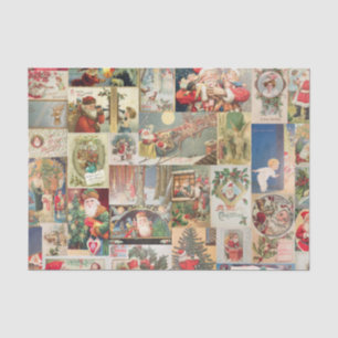 Papier Mousseline Motif vintage de vacances de cartes de Noël