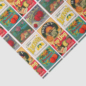 Papier Mousseline Motif vintage Étiquette de fruits (Détail)