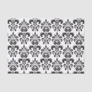 Papier Mousseline Motif vintage noir et blanc Girly 2 de damassé
