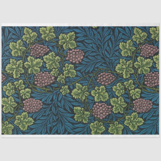 Papier Mousseline Motif viticole, William Morris (Recto)