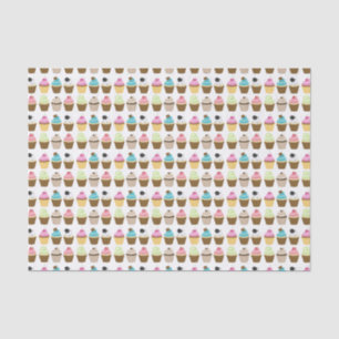 Papier Mousseline Motif Whimsical Cupcakes