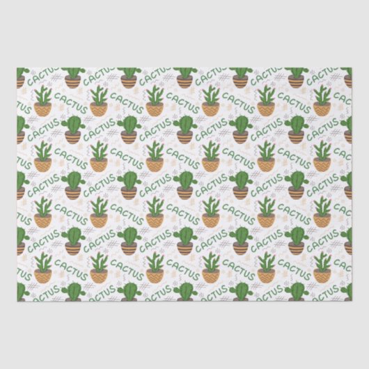 Papier Mousseline Motif Wild Cactus (Recto)