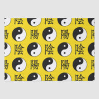 Motif Yinyang Arrière - plan jaune