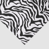 Papier Mousseline Motif zèbre animal noir blanc classique  (Détail)