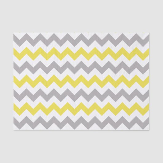 Papier Mousseline Motif Zigzag, Motif Chevron, Jaune, Gris (Recto)