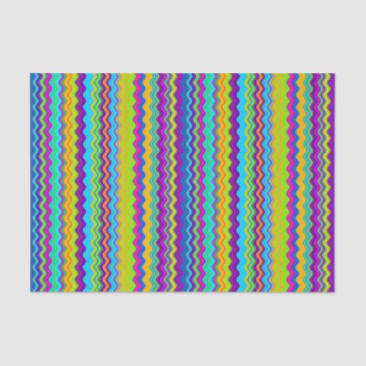 Papier Mousseline Motif Zigzag multicolore (Recto)