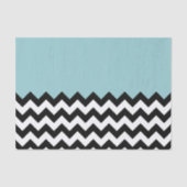 Papier Mousseline Motif Zigzag noir et blanc, Chevron, Bleu (Recto)