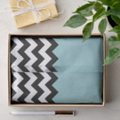 Papier Mousseline Motif Zigzag noir et blanc, Chevron, Bleu (Cadeau)