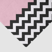 Papier Mousseline Motif Zigzag noir et blanc, Chevron, rose (Détail)