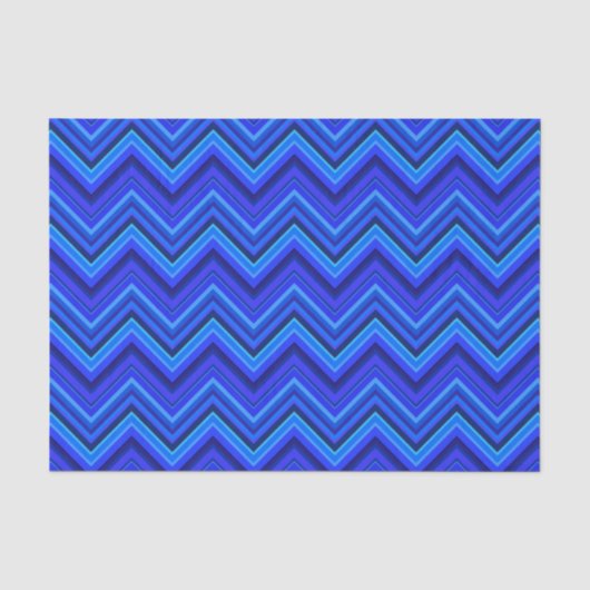Papier Mousseline Motif zigzag rayures bleues (Recto)