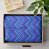 Papier Mousseline Motif zigzag rayures bleues (Cadeau)