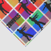 Papier Mousseline Motif Zombies coloré (Détail)