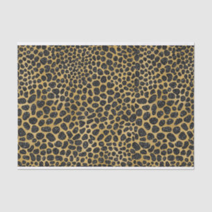 PAPIER MOUSSELINE MOTIFS BLACK & GOLD LEOPARD