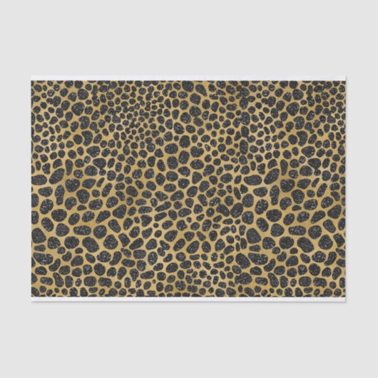 PAPIER MOUSSELINE MOTIFS BLACK & GOLD LEOPARD (Recto)