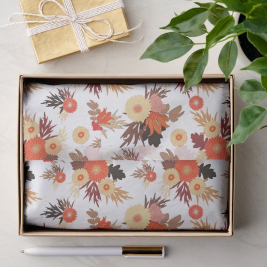 Papier Mousseline Motifs d'automne (Cadeau)