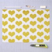 Papier Mousseline Motifs de cœurs dorés scintillants Mariages Fêtes (Artisanat)