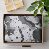 Papier Mousseline Motifs d'encre liquide noire et blanche avec éclab (Cadeau)