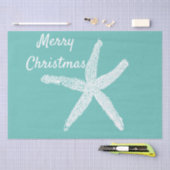 Papier Mousseline Motifs d'étoiles de mer Turquoise White Beach Joye (Artisanat)