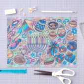 Papier Mousseline Motifs Hanoukka amusants (Artisanat)