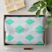Papier Mousseline Motifs Harlequin Vert Menthe Blanc Tendance Frais (Cadeau)