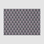 Papier Mousseline Motifs tribaux chics noirs et violets ikat (Recto)