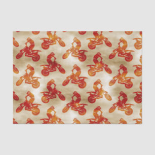 Papier Mousseline Motocross Love Motorcycle Motif Biker Orange