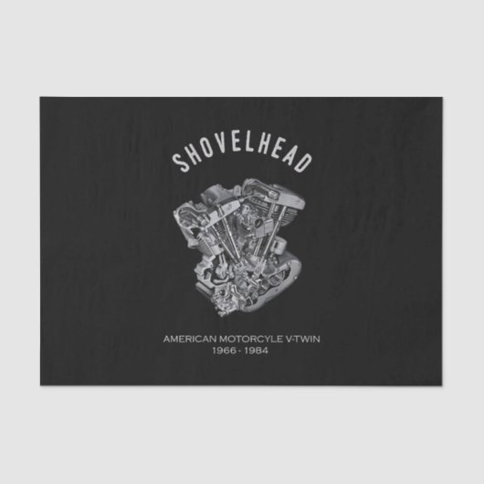 Papier Mousseline Motocyclette HD Vtwin Shovelhead Engine Dessin Vél (Recto)