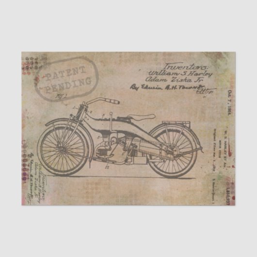 Papier Mousseline Motorcycle vintage (Recto)