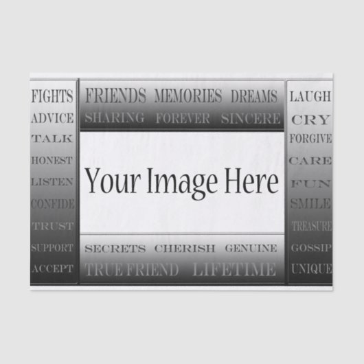 Papier Mousseline Mots De Frame D'Amitié-Image Par ShirleyTaylor (Recto)