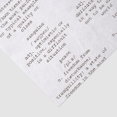 Papier Mousseline Mots de machine à écrire du dictionnaire Papier an (Détail)