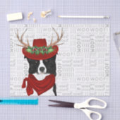 Papier Mousseline Mots et frontière de Noël Collie Lover (Artisanat)