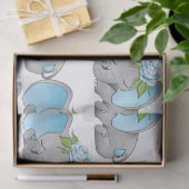 Papier Mousseline Mouchoir mignon carrelé bébé garçon éléphant tissu (Cadeau)