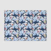 Papier Mousseline Mouchoir mignon motif de requin de plage (Recto)