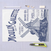 Papier Mousseline Moulin à vent français Typographie bleue Découpage (Artisanat)