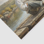 Papier Mousseline Mountain Lake Reverie Fishing Boy Decoupage (Détail)