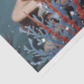 Papier Mousseline Mousse sous-marine et sirène d'aquarelle d'or (Détail)