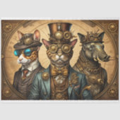 Papier Mousseline Mousseline Animal trio Steampunk Hat Tissue paper (Recto)