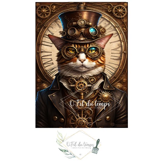 Papier Mousseline Mousseline Cute Cat Steampunk Hat Tissue paper