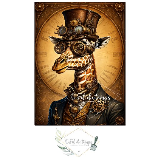 Papier Mousseline Mousseline Cute Girafe Steampunk Hat Tissue paper