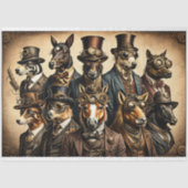 Papier Mousseline Mousseline Dog Family Steampunk Hat Tissue paper (Recto)