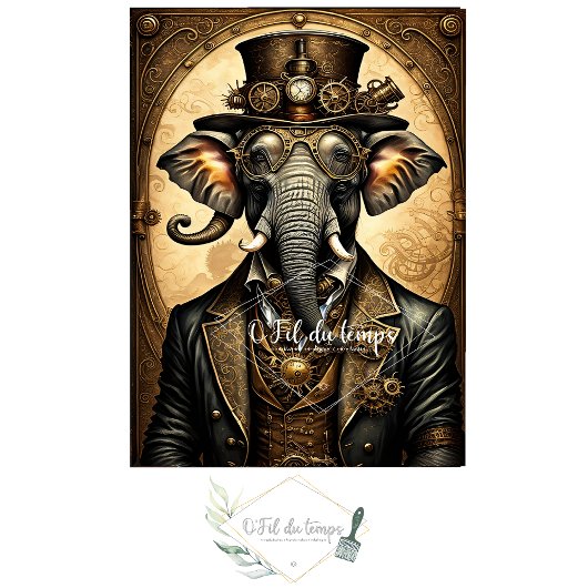 Papier Mousseline Mousseline Elephant Steampunk Hat Tissue paper