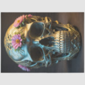 Papier Mousseline Mousseline Floral skull v3 Steampunk tissue paper (Recto)