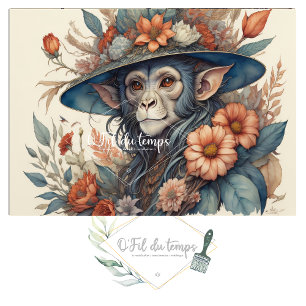 Papier Mousseline Mousseline Flower Hat cute chimp v12 Tissue paper