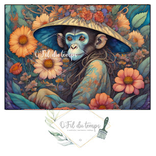 Papier Mousseline Mousseline Flower Hat  cute chimp v13 Tissue paper