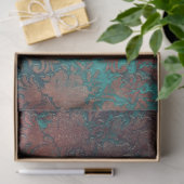 Papier Mousseline MOUSSELINE PAPIER - Rouille Damas - Papier Tissus (Cadeau)